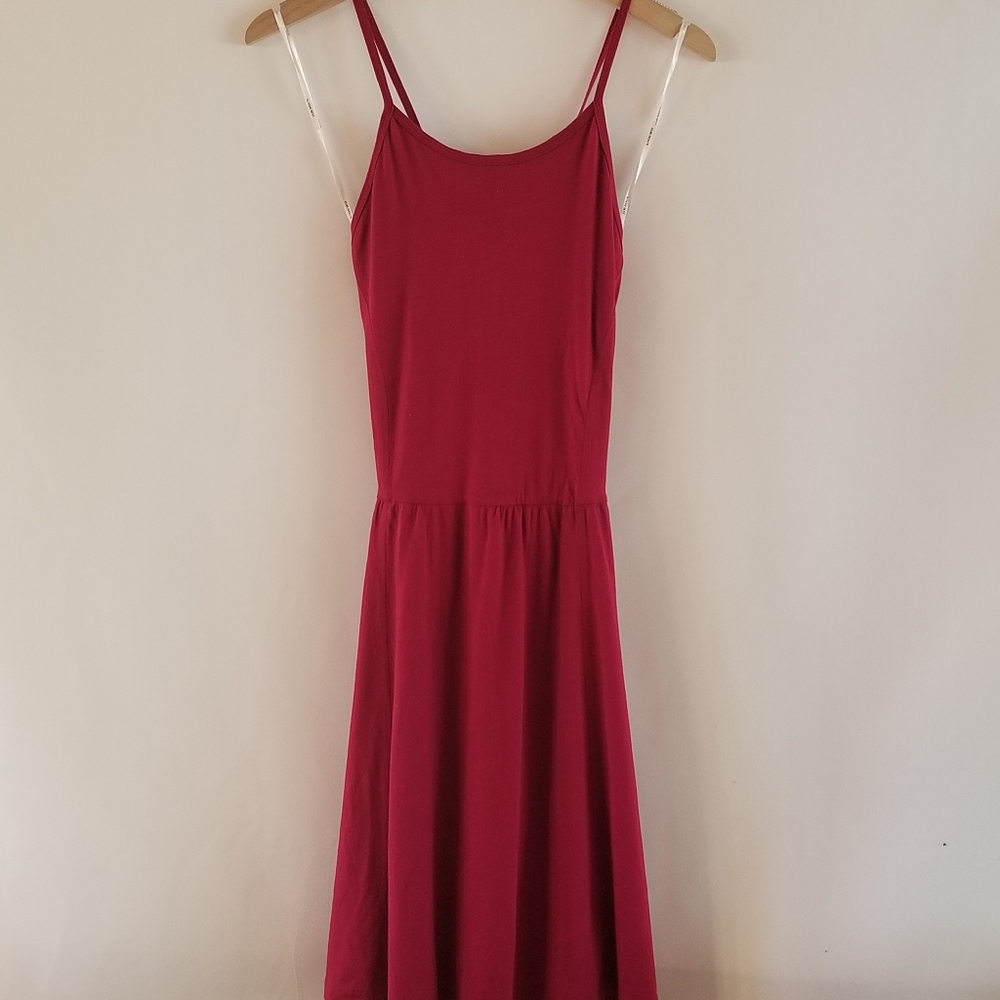 Aritzia Sunday Best Strappy Dress - Burgundy